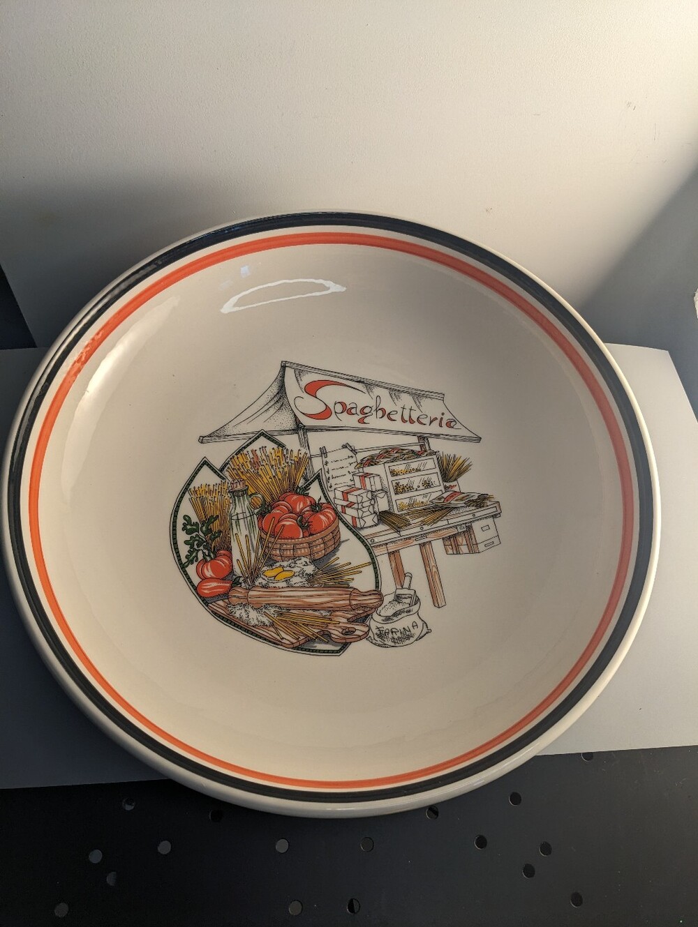VTG Tre Ci Italy Bowl 1990s Large Spaghetteria Pasta Server Italian Stoneware